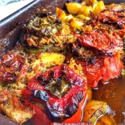 The Best Authentic Greek Stuffed Tomatoes and Peppers-Gemista