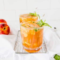 The Best Bourbon Peach Smash Cocktail