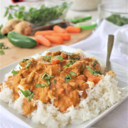 The BEST Easy Coconut Curry Crock Pot Chicken Family Dinner Recipe