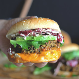 The Best Veggie Big Mac Burger with Radicchio Slaw (Vegan)