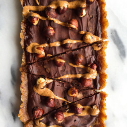 The Easiest Dark Chocolate Hazelnut Tart (grain-free, no-bake)