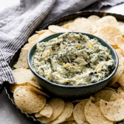 The Easiest Slow Cooker Spinach Artichoke Dip