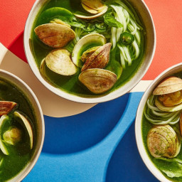 The Greenest Coconut Curry with Clams and Rice Noodles