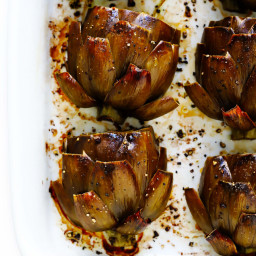 The Most Amazing Roasted Artichokes