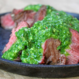 The Perfect Cast Iron Ribeye with Chimichurri Sauce