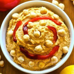 The Perfect Game Day Roasted Red Pepper Hummus [Vegan]