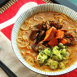 The Ultimate Rich and Creamy Vegan Ramen With Roasted Vegetables and Miso B