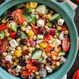 The Easiest Chickpea Greek Salad