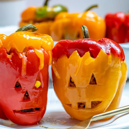 These Halloween Stuffed Peppers are the Cutest!
