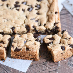 Thick and Chewy Chocolate Chip Cookie Bars