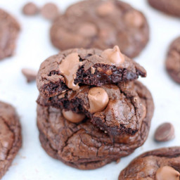 Thick and Chewy Triple Chocolate Cookies