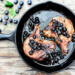 Thick Cut Pork Chops with Blueberry Salsa