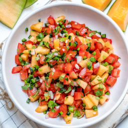 This Cantaloupe Summer Salsa is Amazing Over Chicken or Fish!