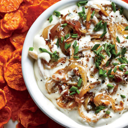 This French Onion Dip with Sweet Potato Chips Is Nutritionist-Approved