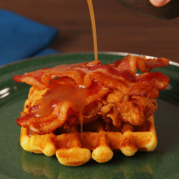 This Maple Bourbon Chicken & Waffle Sandwich Is How You Do Breakfast Better