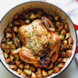  This whole roast chicken with potatoes