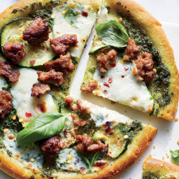 This Zucchini-Pesto-Sausage Pizza Has Less Than 400 Calories