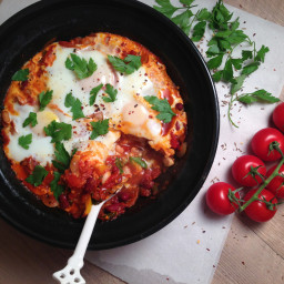 Three Bean Tagine with Baked Eggs