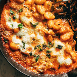 Three Cheese Baked Gnocchi with Spinach