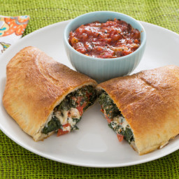 Three Cheese Calzoneswith Kale and Tomato Sauce