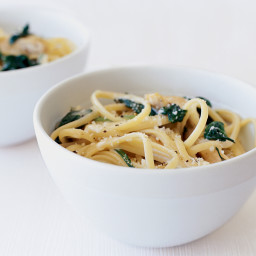 Three-Cheese Linguine with Chicken and Spinach