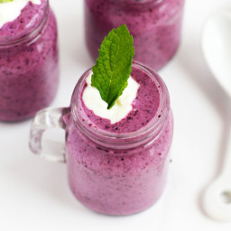 Three-Ingredient Blueberry Mint Frozen Yogurt