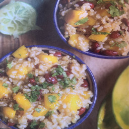 Thug Kitchen coconut lime rice with red beans and mango