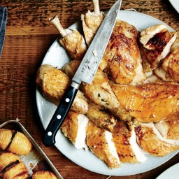 Thyme-and-Garlic Roast Chickens
