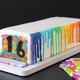 Tie-Dye Rainbow Reveal Cake