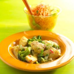 Tilapia curry met broccoli