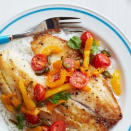 Tilapia with Tomatoes and Pepper Relish