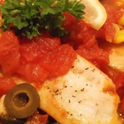 Tilapia with Tomatoes, Black Olives and Corn Recipe