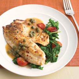 Tilapia with Arugula, Capers, and Tomatoes