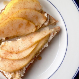 Toast with Cinnamon Maple Pears and Ricotta