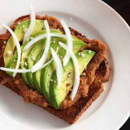 Toast With Refried Beans and Avocado Recipe