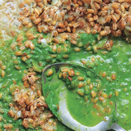 Toasted Barley Risotto with Spinach and Herb Purée