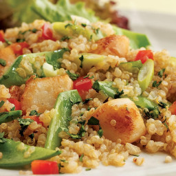 Toasted Quinoa Salad with Scallops and Snow Peas