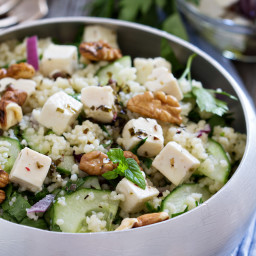 Toasted Israeli Couscous Salad with Mint, Cucumber, and Feta