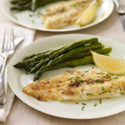 Toaster Oven-Baked Sole with Asparagus
