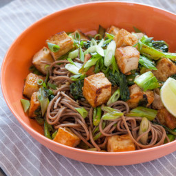 Tofu and Chinese Broccoliwith Soba Noodles