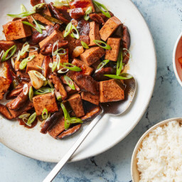 Tofu and Mushroom Jorim (Soy-Braised Tofu)
