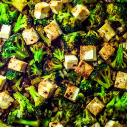 Tofu and Roasted Broccoli Sheet Pan Dinner