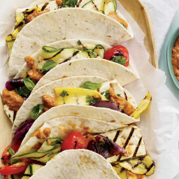 Tofu-and-Vegetable Tacos with Eggplant-Ancho Spread