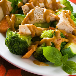 Tofu and Vegetables with Lower-Fat Thai Peanut Sauce