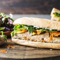 Tofu Banh Mi with Sunflower Seed Pate and Squash Pickles