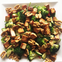 Tofu Broccoli Walnut Salad