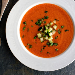 Tomatillo, Tomato and Avocado Gazpacho