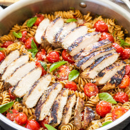 Tomato Basil Pasta with Balsamic Grilled Chicken