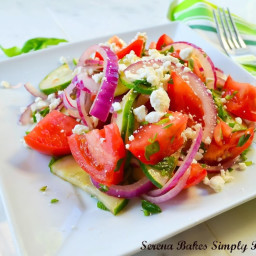 Tomato Cucumber Herb Salad With Balsamic Vinaigrette