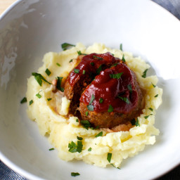 Tomato-Glazed Meatloaves with Brown Butter Mashed Potatoes